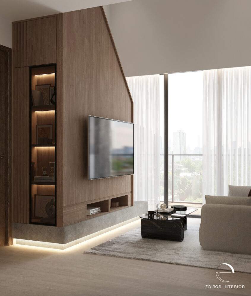 How The Living Area Handles The Staircase Wall