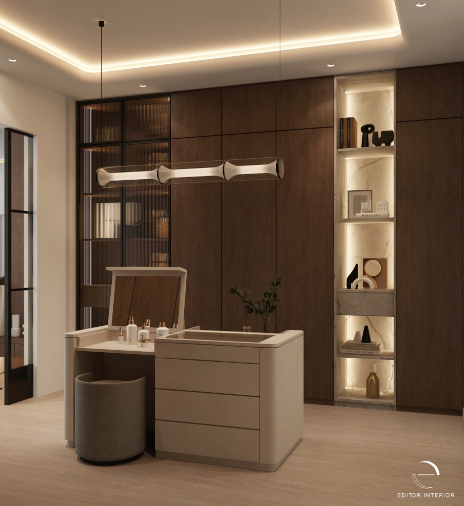 The Dressing Area and Its Lit Niche