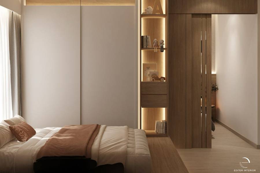 A Master Suite Planned with a Little One in Mind Wardrobe Storage