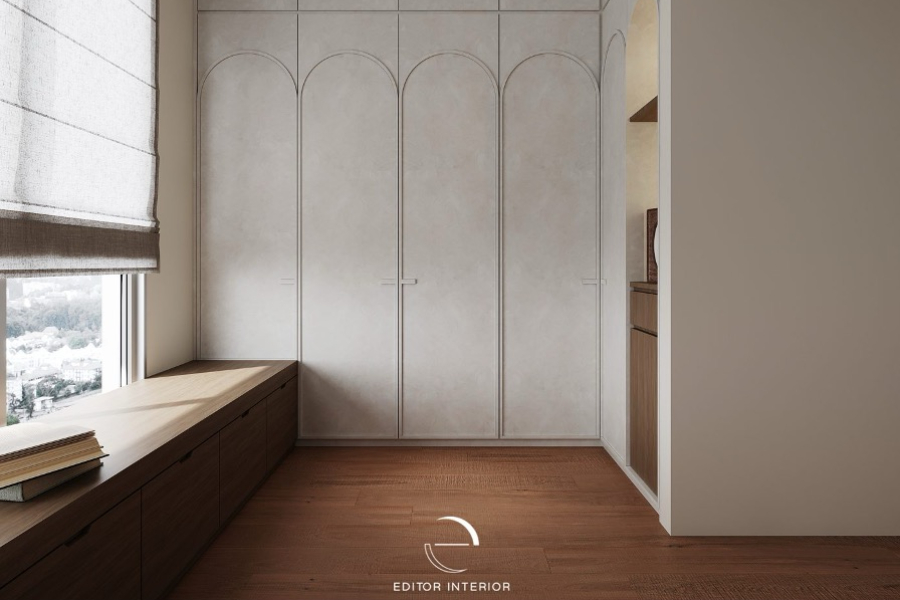 Arched Wardrobe and Window Seat in the Second Bedroom