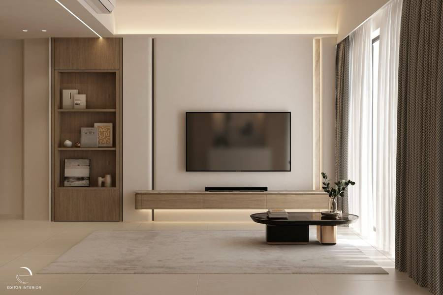 Soft Curves Anchor the Living Room